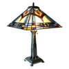 ETHAN Mission 2 Light Antique Dark Bronze Table Lamp 16'' Shade - CHLOE Lighting