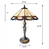 Ryce Tiffany-Style 2-Light Geometric Table Lamp 16'' Shade - CHLOE Lighting