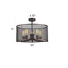 CHLOE Lighting LORRY Industrial 5 Light Rubbed Bronze Semi-flush 20'' Wide