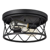 CHLOE Lighting IRONCLAD Industrial 2 Light Textured Black Ceiling Flush Fixture 12'' Wide