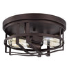 CHLOE Lighting IRONCLAD Industrial 2 Light Oil Rubbed Bronze Ceiling Flush Fixture 12'' Wide