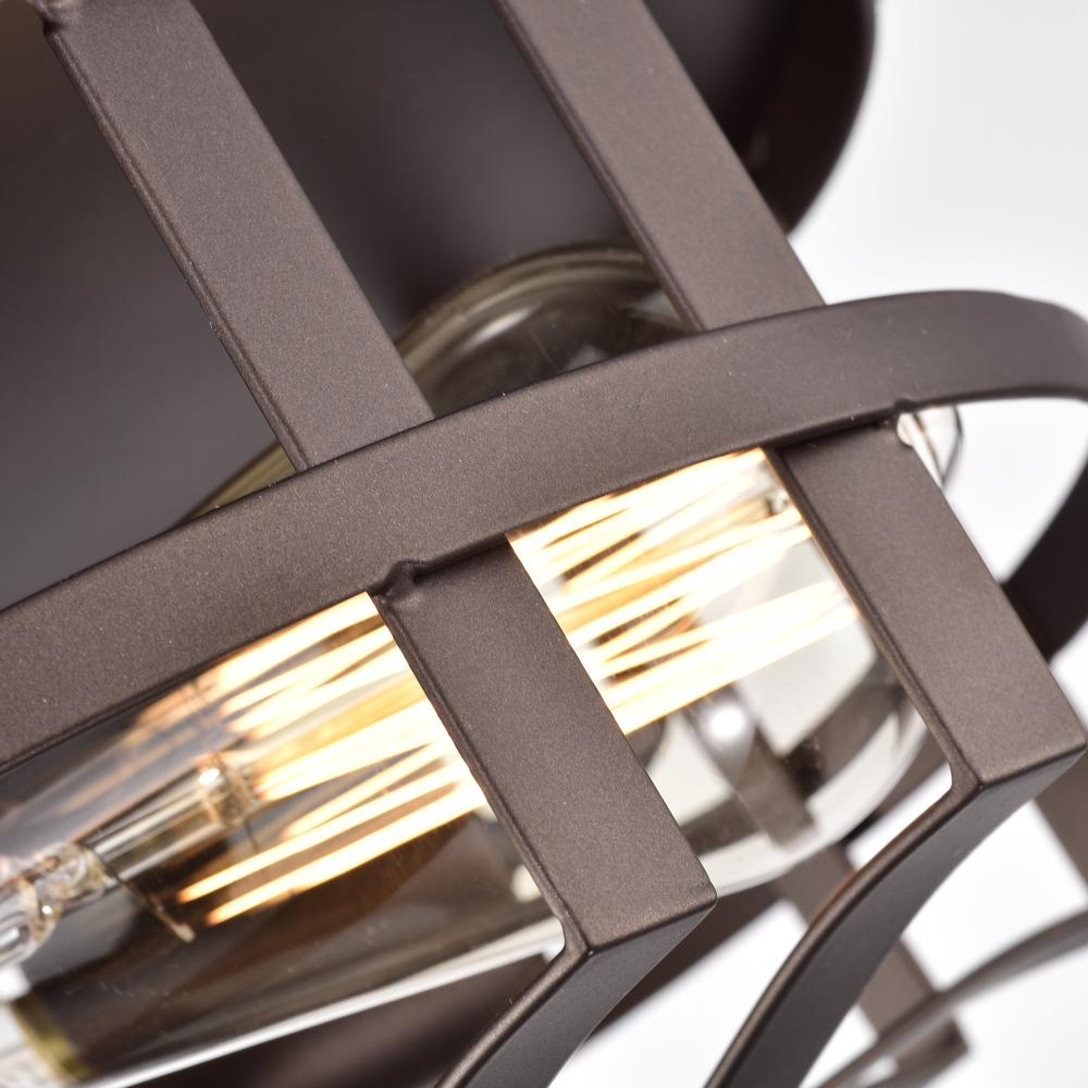 CHLOE Lighting IRONCLAD Industrial 2 Light Oil Rubbed Bronze Ceiling Flush Fixture 12'' Wide