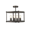 IRONCLAD Farmhouse 4 Light  Rubbed Bronze Convertible Semi-flush Ceiling Fixture 17.5'' Wide - CHLOE Lighting