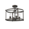 IRONCLAD Farmhouse 4 Light  Rubbed Bronze Convertible Semi-flush Ceiling Fixture 17.5'' Wide - CHLOE Lighting
