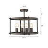 IRONCLAD Farmhouse 4 Light  Rubbed Bronze Convertible Semi-flush Ceiling Fixture 17.5'' Wide - CHLOE Lighting
