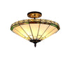 BELLE Tiffany-style 2 Light Mission Semi-flush Ceiling Fixture 16'' Shade - CHLOE Lighting