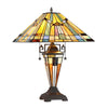 KINSEY Tiffany-style 3 Light Mission Double Lit Table Lamp 16'' Shade - CHLOE Lighting