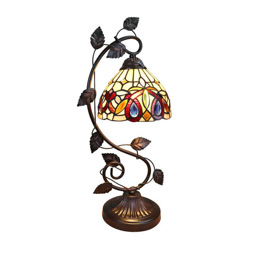 CHLOE Lighting SERENITY Victorian Tiffany-style Dark Bronze 1 Light Table Lamp 8 '' Wide