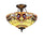 SERENITY Tiffany-style 2 Light Victorian Semi-flush Ceiling Fixture 16'' Shade - CHLOE Lighting