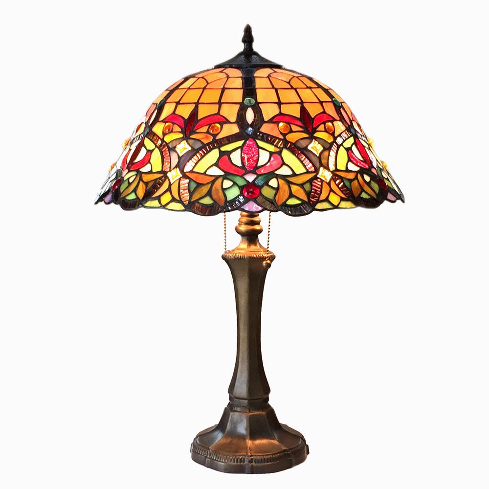 BERTRAM Tiffany-style 2 Light Victorian Table Lamp 18'' Shade - CHLOE Lighting