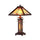 AARON Tiffany-style 3 Light Mission Double Lit Wooden Table Lamp 15'' Shade - CHLOE Lighting