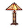 ANTON Tiffany-style 3 Light Mission Double Lit Wooden Table Lamp 15'' Shade - CHLOE Lighting