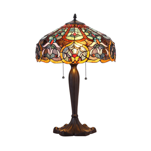 PIXIE Tiffany-style 2 Light Victorian Table Lamp 16'' Shade - CHLOE Lighting