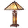ZELLA Tiffany-style Mission 3 Light Double Lit Wooden Table Lamp 15'' Shade - CHLOE Lighting