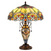 CRYSTORAMA Tiffany-style 3 Light Floral Double Lit Table Lamp 16'' Shade - CHLOE Lighting