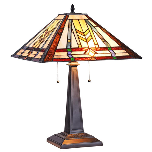 TARBEN Tiffany-style Victorian 2 Light Table Lamp 16'' Wide - CHLOE Lighting