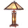 EARLE Tiffany-style Mission 3 Light Double Lit Wooden Table Lamp 15'' Shade - CHLOE Lighting