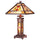GARETH Tiffany-style Mission 3 Light Double Lit Wooden Table Lamp 15'' Shade - CHLOE Lighting