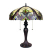 CHLOE Lighting ADIA Victorian Tiffany-Style Dark Bronze 2 Light Table Lamp 18'' Wide