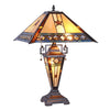 TRISTAN Tiffany-style 1 Light Double Lit Table Lamp 16'' Wide - CHLOE Lighting