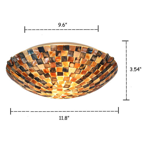 SHELLEY Mosaic 2 Light Flushmount Ceiling Fixture 12'' Shade - CHLOE Lighting