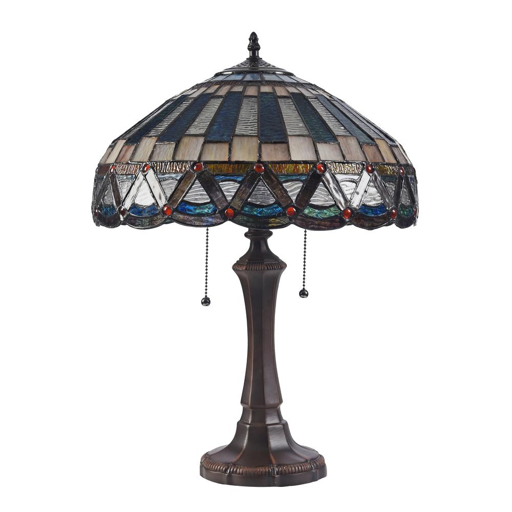 COURTLAND Tiffany-style 2 Light Mission Table Lamp 16'' Shade - CHLOE Lighting