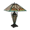 Firman Tiffany-Style 3-Light Mission Double Lit Table Lamp 16'' Shade - CHLOE Lighting