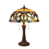 CHLOE Lighting AUGUST Tiffany-style Dark Bronze 2 Light Victorian Table Lamp 16'' Shade