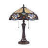 CAROLINE Victorian 2 Light Dark Bronze Table Lamp 16'' Wide - CHLOE Lighting