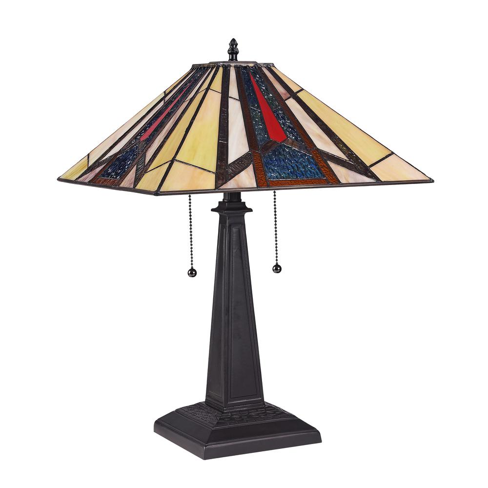 MAXWELLMission 2 Light Blackish Bronze Table Lamp 16'' Wide - CHLOE Lighting