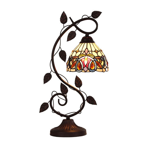 CHLOE Lighting SERENITY Victorian Tiffany-style Dark Bronze 1 Light Table Lamp 8'' Wide