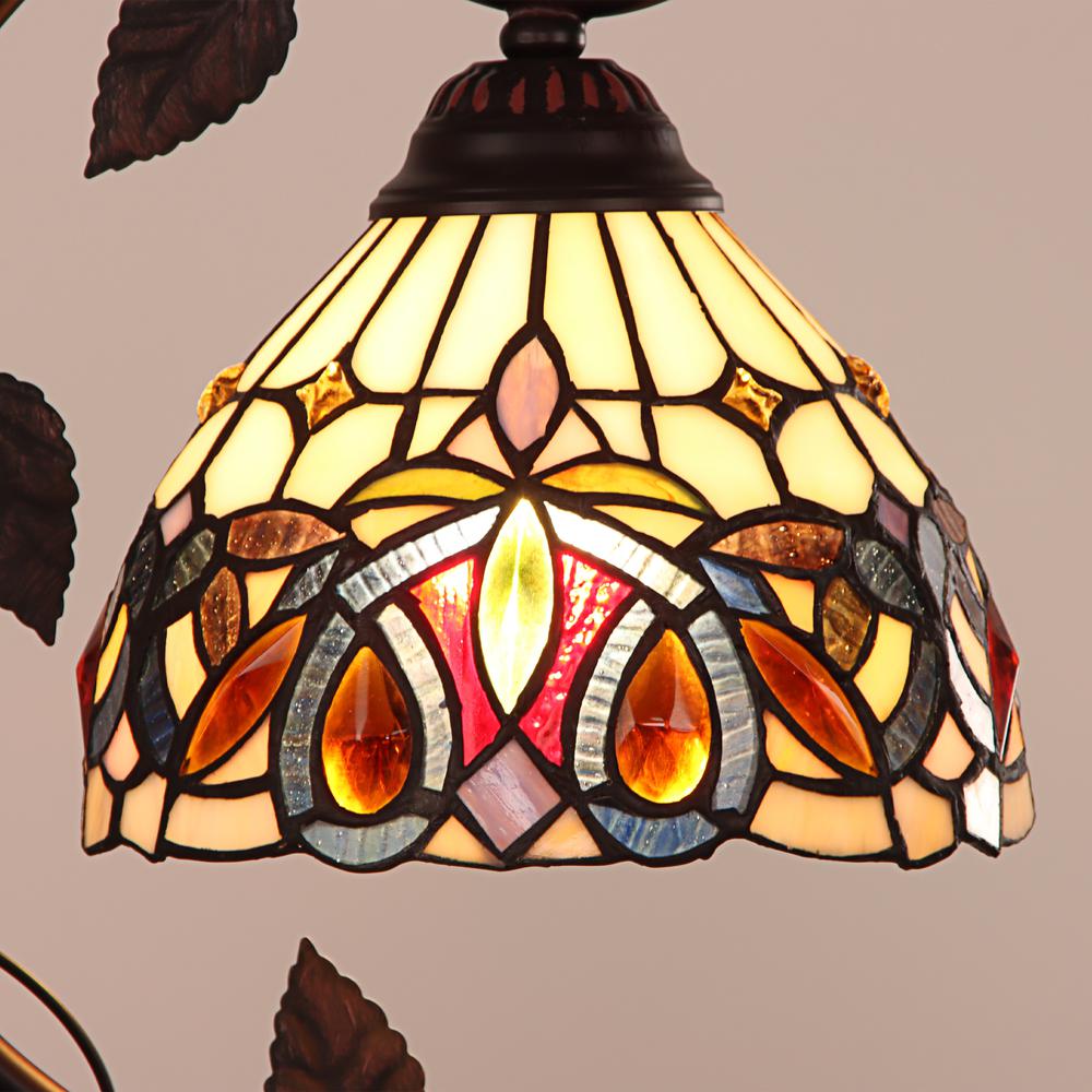 CHLOE Lighting SERENITY Victorian Tiffany-style Dark Bronze 1 Light Table Lamp 8'' Wide