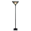 INNES Mission Tiffany-style Blackish Bronze 1 Light Torchiere Lamp 14'' Wide - CHLOE Lighting