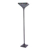 INNES Mission Tiffany-style Blackish Bronze 1 Light Torchiere Lamp 14'' Wide - CHLOE Lighting