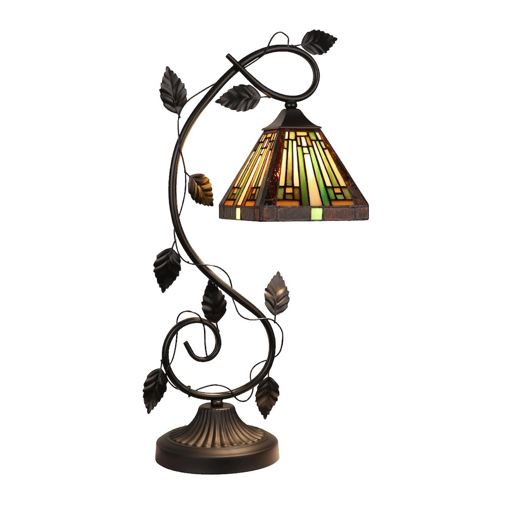 Innes Tiffany-Style 1-Light Mission Accent Table Lamp 6'' Shade - CHLOE Lighting