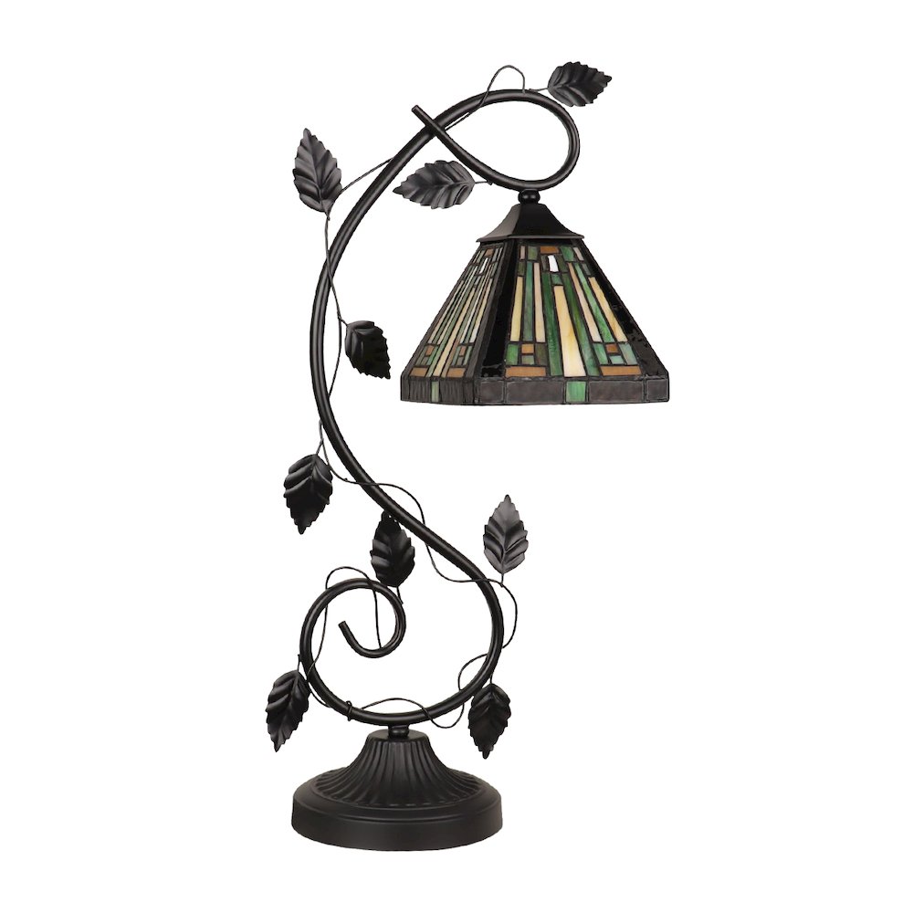 Innes Tiffany-Style 1-Light Mission Accent Table Lamp 6'' Shade - CHLOE Lighting