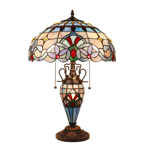 CHLOE Lighting GRENVILLE Victorian-Style Dark Bronze 3 Light Double Lit Table Lamp 16'' Wide