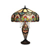 Sunny Tiffany-Style 3-Light Floral Double Lit Table Lamp 18'' Shade - CHLOE Lighting