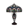 Sunny Tiffany-Style 3-Light Floral Double Lit Table Lamp 18'' Shade - CHLOE Lighting