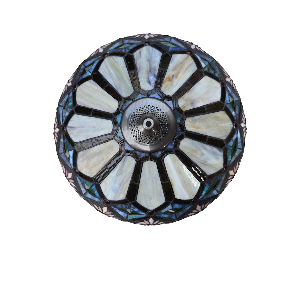 Sunny Tiffany-Style 3-Light Floral Double Lit Table Lamp 18'' Shade - CHLOE Lighting