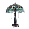CHLOE Lighting EMPRESS Dragonfly Tiffany-style Dark Bronze 2 Light Table Lamp 16'' Wide
