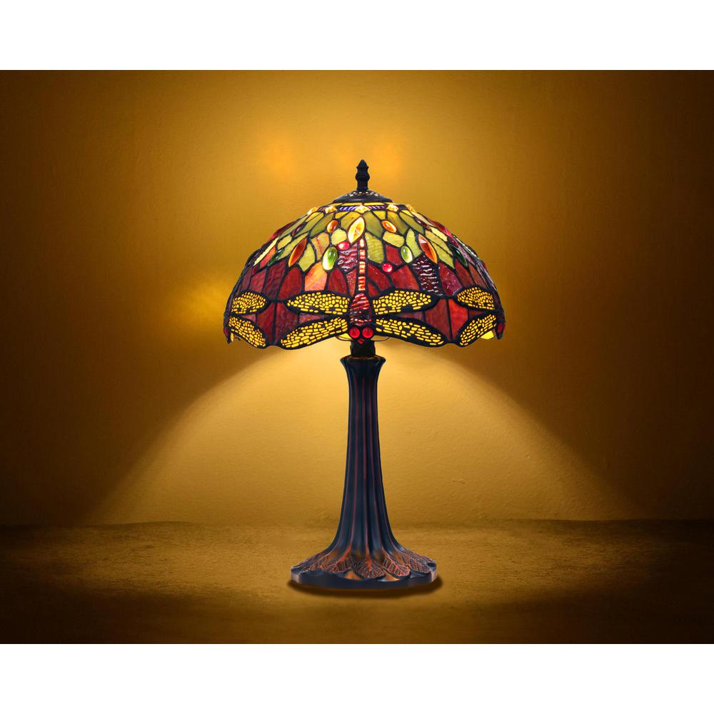 CHLOE Lighting EMPRESS Tiffany-style Dark Bronze 1 Light Table Lamp 12'' Shade