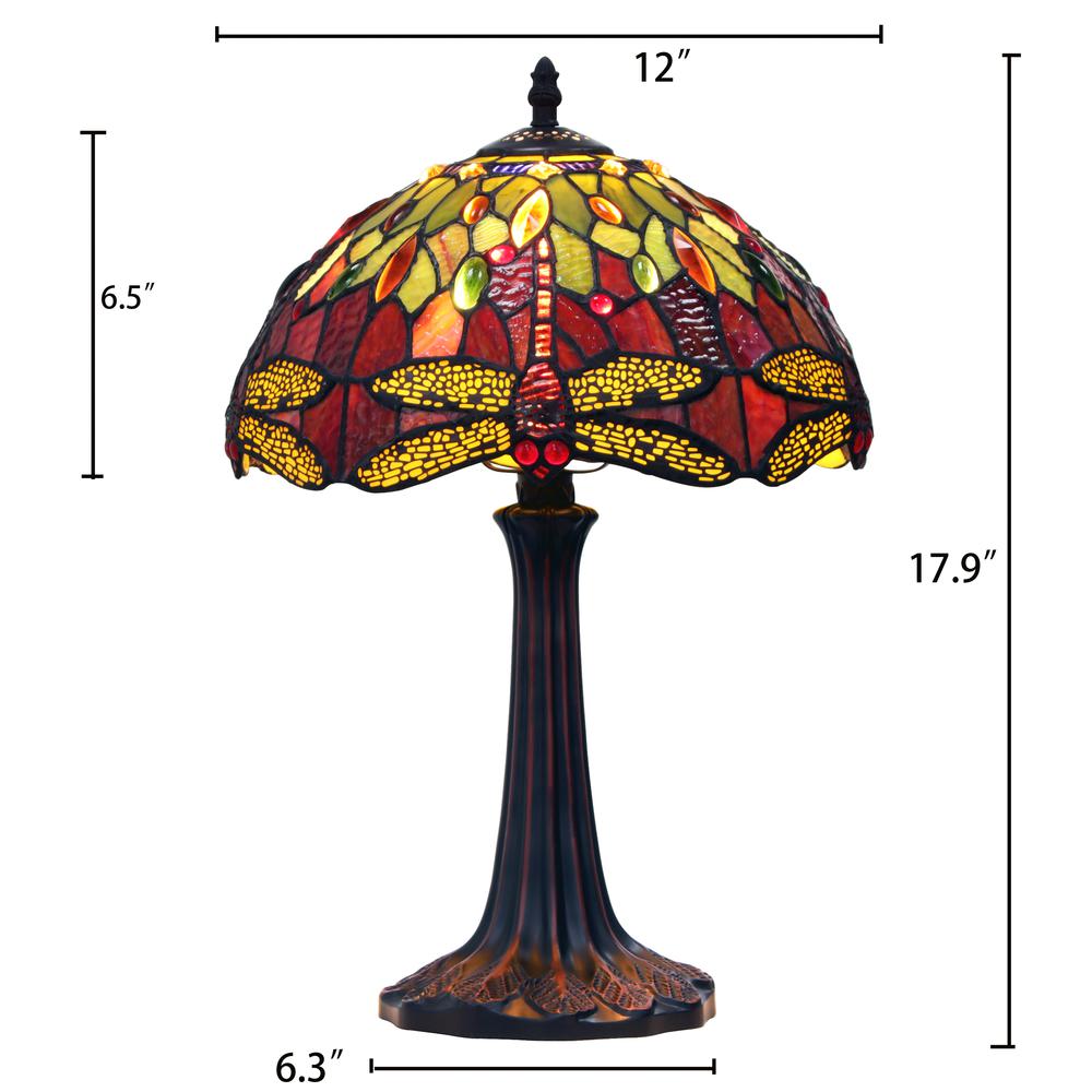 CHLOE Lighting EMPRESS Tiffany-style Dark Bronze 1 Light Table Lamp 12'' Shade
