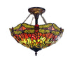 CHLOE Lighting EMPRESS Dragonfly Tiffany-style Dark Bronze 2 Light Semi-Flush 16'' Wide