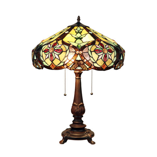 CORA Victorian-Style 2-Light Dark Bronze Finish Table Lamp 18'' Wide - CHLOE Lighting