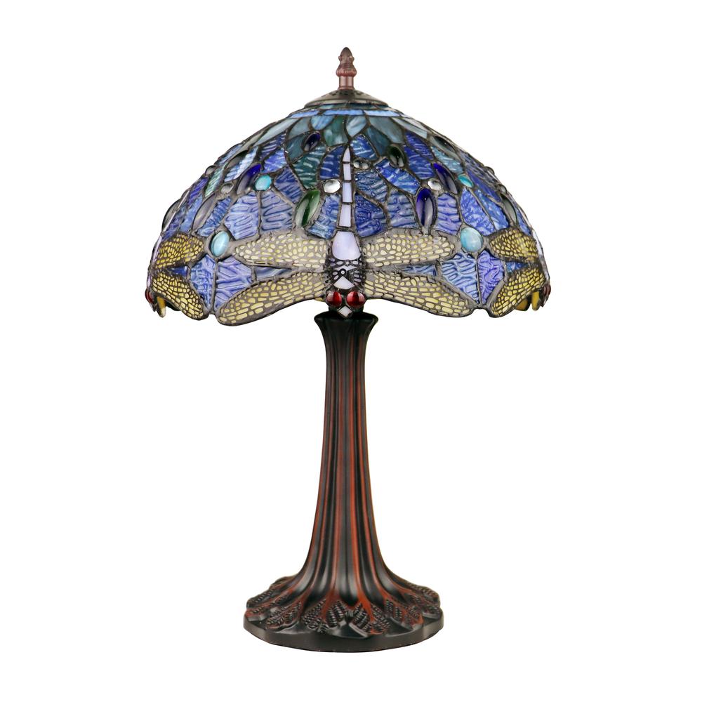 CHLOE Lighting SUNNIVA Dragonfly-Style Dark Bronze 1 Light Table Lamp 12'' Wide