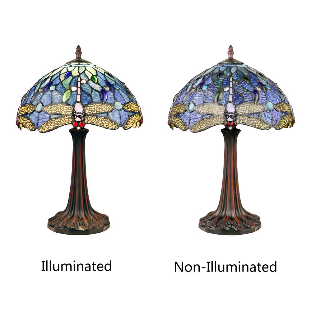 CHLOE Lighting SUNNIVA Dragonfly-Style Dark Bronze 1 Light Table Lamp 12'' Wide