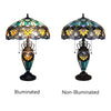 Kendall Tiffany-Style 3-Light Victorian Double Lit Table Lamp 16'' Shade - CHLOE Lighting