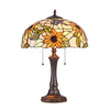 SARAI Floral 2 Light Dark Bronze Table Lamp 16'' Wide - CHLOE Lighting