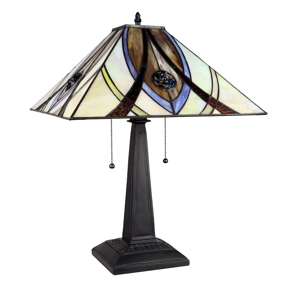 Orson Tiffany-Style 2 Light Mission Table Lamp 16'' Shade - CHLOE Lighting